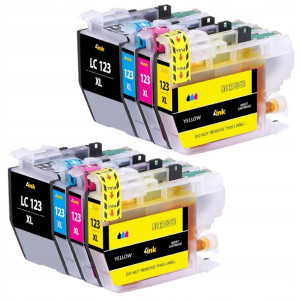 8x Tusz Lc123 Do Brother Dcp-j132w Dcp-j152w Xl