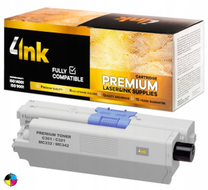 4x Toner 4ink Do Oki C301 C321 Mc332 Mc342 Cmyk Xl