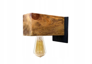 Kinkiet drewniany lampa loft scienna industrialna