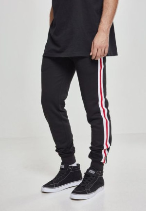Spodnie Dresowe 3-Tone Side Stripe Terry Black/White/Red