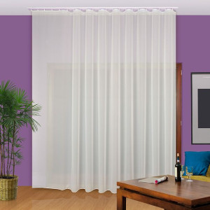 Firanka kremowa fantazyjna z ołowianką 031671 wys. 300 cm.