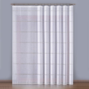 Firanka biała fantazyjna z ołowianką 016963 wys. 300 cm.