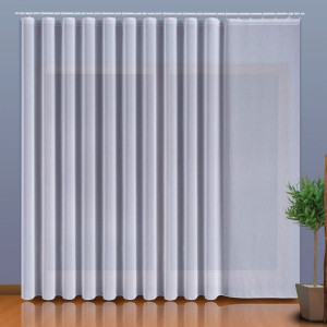 Firanka biała fantazyjna BATYST wys. 300 cm.