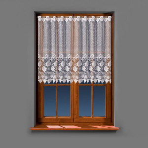 Firanka biała żakardowa pasowa 017480 wys. 100 cm.