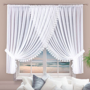 Firanka konfekcjonowana biała Krystyna FK0046 170x400 cm