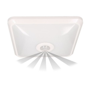 NYK LED 12W, plafon z czujnikiem ruchu, 850lm, IP20, 4000K, poliwęglan mlec