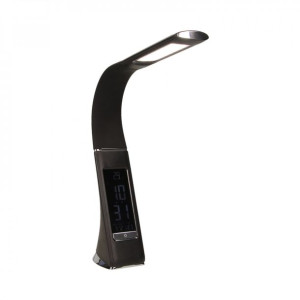 DOLOMIT LED 5W, lampka biurkowa z budzikiem, 300lm, 4000K, czarna