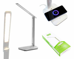 Lampka led z ładowarka qi white
