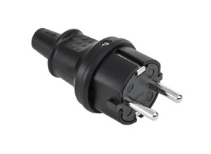 Wtyczka  typu niemieckiego  16A/250V- IP44 (gumowa czarna) 2237