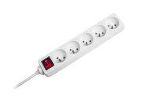 Przedłużacz sieciowy  Rebel 5 gniazd z przełacznikiem , 5m (1,5mm)