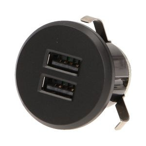 Ładowarka 2xUSB wpuszczana w blat, czarna