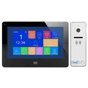 Zestaw wideodomofonowy, bezsłuchawkowy kolor, LCD 7", dotykowy, menu OSD, p
