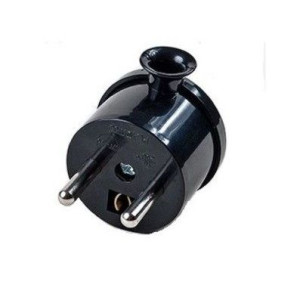 Wtyczka kątowa 2P+Z MINI, czarna
