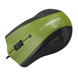EM125G Mysz przewodowa 3D optyczna USB z podkładką żelową, kolor zielony