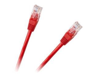 Patchcord kabel UTP 8c wtyk-wtyk 3,0m CCA czerwony  cat.6e