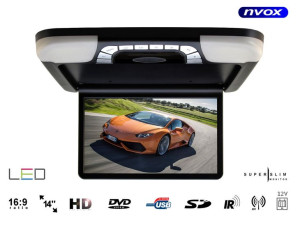 Monitor samochodowy podwieszany podsufitowy LCD 14cali HD DVD USB SD IR FM