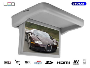 Monitor podwieszany podsufitowy automatycznie opuszczany LED HD 15cali HDMI