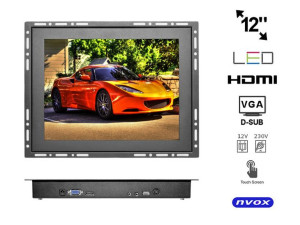 Monitor dotykowy open frame led 12cali vga hdmi 12v 230v