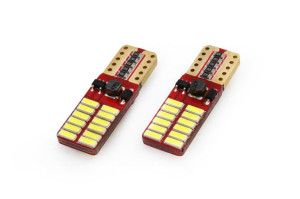Led canbus 24smd 4014 t10e (w5w) white 12v/24v
