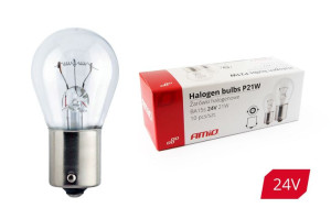 01006 Żarówki halogenowe P21W BA15s 24V 10 sztuk