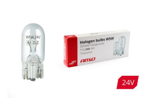 01002 Żarówki halogenowe W5W T10 5W W2.1x9.5d 24V 10 sztuk