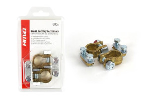 01161 Klemy akumulatora mosiężne 600AMP  2 sztuki w blistrze