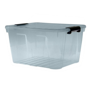 Pojemnik z pokrywą Plast Team Home Box 30L transparentny szary