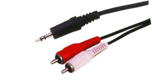 Kabel jack 3,5 - 2 x rca 1,5m