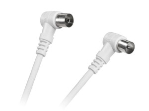 Kabel tv-video biały kątowo/kątowy 10m