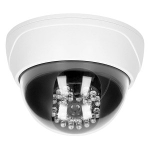 Atrapa kopułowej kamery monitorującej z podczerwienią CCTV, bateryjna