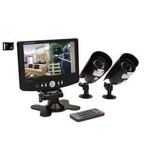 System do monitoringu 2-kanałowy, przewodowy CCTV, monitor LCD 7"