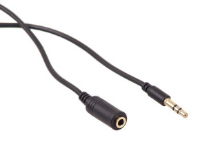 MCTV-818  Przewód jack 3.5mm wtyk-gniazdo 1m czarny