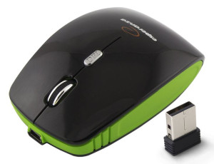 EM121G Mysz bezprzewodowa 2.4GHz 4D optyczna USB Charger zielona