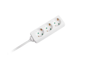 URZ3070-3B Przedłużacz biały Kemot 3 gniazda typu niemieckiego kabel 3m