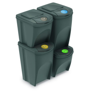 Zestaw koszy do segregacji Sortibox 2x25L+2x35L szare