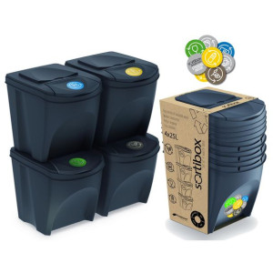 Zestaw koszy do segregacji Sortibox 4x25L antracyt