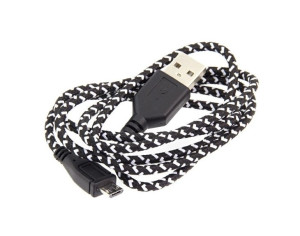 Kabel micro USB 1m czarny oplot