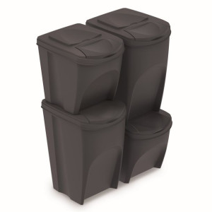Zestaw koszy do segregacji Sortibox2x25L+2x35L antracyt IKWBMS4