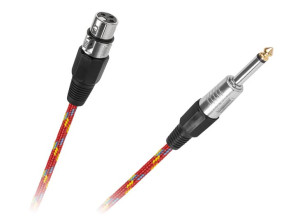 Kabel mikrofonowy gniazdo CANON-wtyk JACK 6.3mm  5m