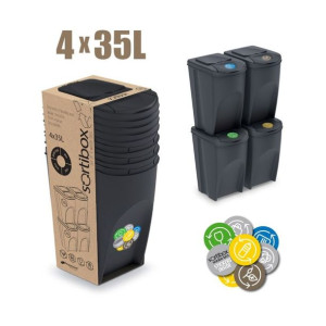 Zestaw koszy do segregacji Sortibox 4x35L antracyt