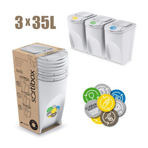 Zestaw koszy do segregacji Sortibox 3x35L białe