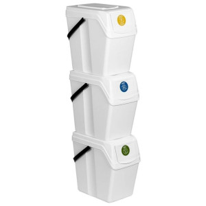 Zestaw koszy do seg. Sortibox 3x25L białe ISWB25S3