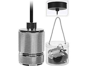 Lampa wisząca oprawka do żarówki 7cm srebrna