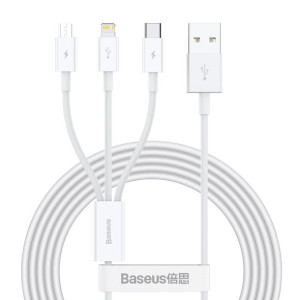 Kabel usb 3w1 baseus superior series, usb do micro usb / usb-c / lightning,