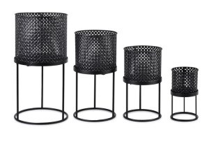 SWEN Komplet 4 osłonek                  śr.25xH46/śr.18,5xH37,5cm śr.17xH30