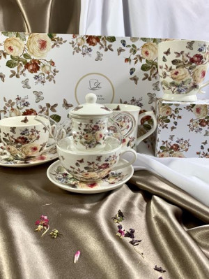Tea for One szklany / Filiżanka z dzbankiem szklanym ZAHRA
