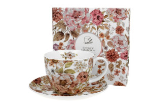 Filiżanka jumbo ze spodkiem 470 ml PASTEL FLOWERS