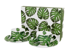 Filiżanki espresso ze spodkami 110 ml komplet 2 szt. MONSTERA