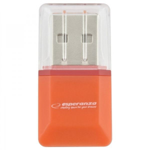 Esperanza Czytnik Kart Micro Sd Usb Pomarańczowy