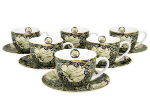 Filiżanki ze spodkami 280 ml komplet 6 szt. PIMPERNEL William Morris